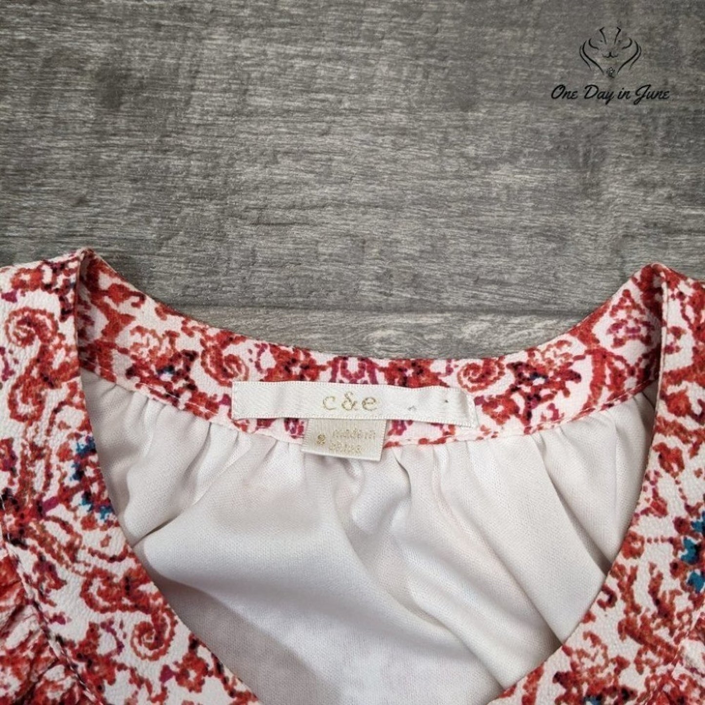 C&E Women's Sleeveless Floral V Neck Mini Dress Size S