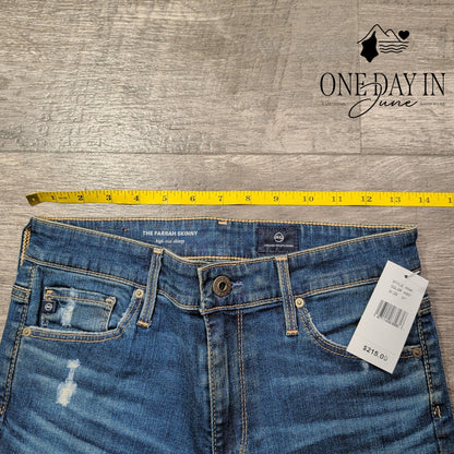 AG Adriano Goldschmied The Farrah Skinny Distressed Jeans Blue NWT Size 4 (27)