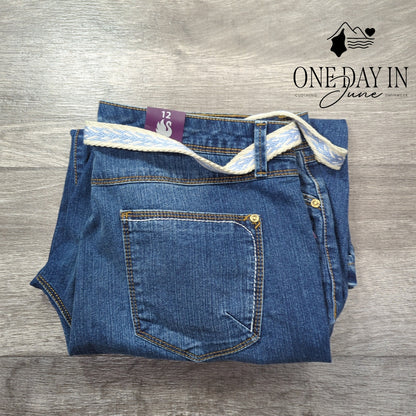 Gloria Vanderbilt Belted Skimmer Jeans Size 12