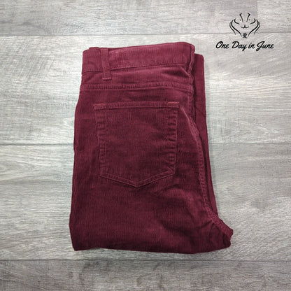Vineyard Vines Straight Leg Corduroy Pants Burgundy Red Size 18