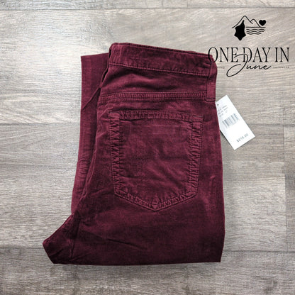 AG Adriano Goldschmied Isabelle Velvet Jeans Burgundy High Rise NWT Size 4 (27)