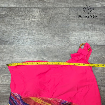 Bidaso One Shoulder Ring Swimdress Tankini Swimsuit Size 4XL