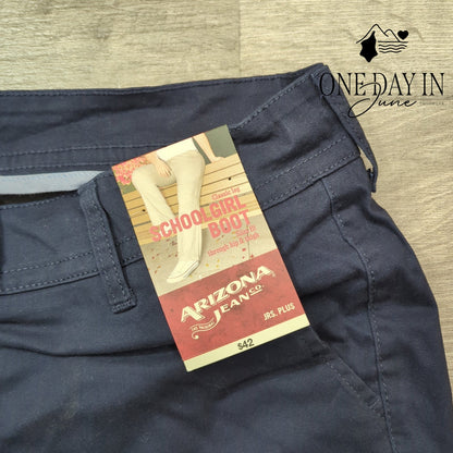 Arizona Jean Co. Schoolgirl Bootcut Pants Juniors Plus Navy Blue NWT Size 22