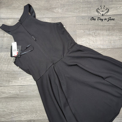 ByxBy Pearl Embellished Fit Flare Dress Black Sleeveless NWT Juniors Size 9