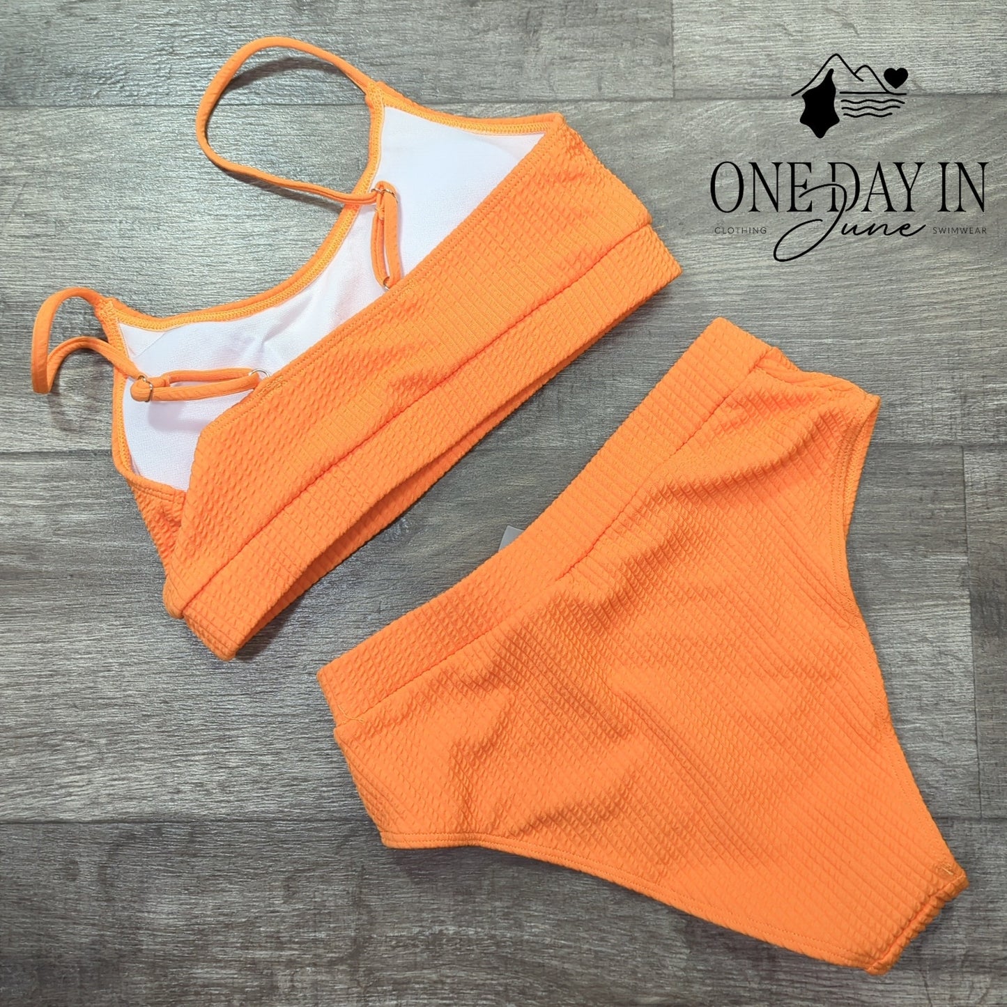 Aleumdr Textured Crop Bikini Swimsuit Size S