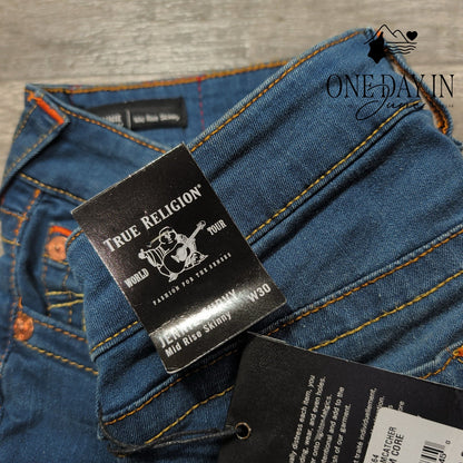 True Religion Jennie Curvy Mid Rise Skinny Jeans Dreamcatcher NWT Size 10 (30)