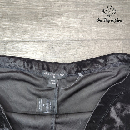 Cha Cha Vente Velour Pull On Ankle Pants Size 1X