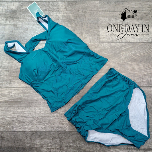 Eomenie High Rise Crop Tankini Swimsuit Size S