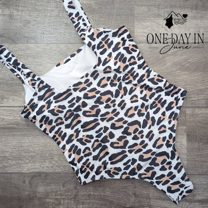 Prettygarden Leopard Cheeky One Piece Swimsuit Size L