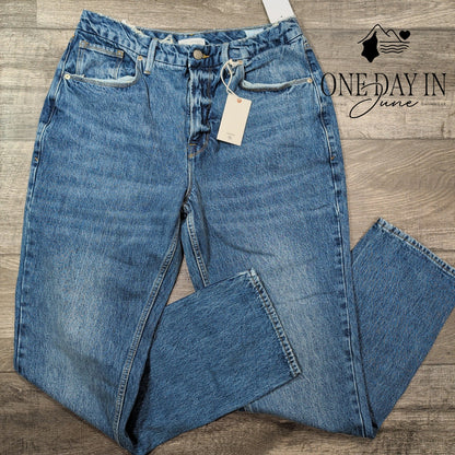 Good American Good 90s Icon Straight Leg Jeans Blue952 High Rise NWT Size 14