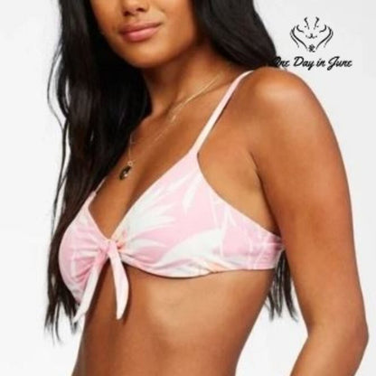 Billabong Another Paradise Knot Bikini Top Pink Floral NWT $55.95 Size XL