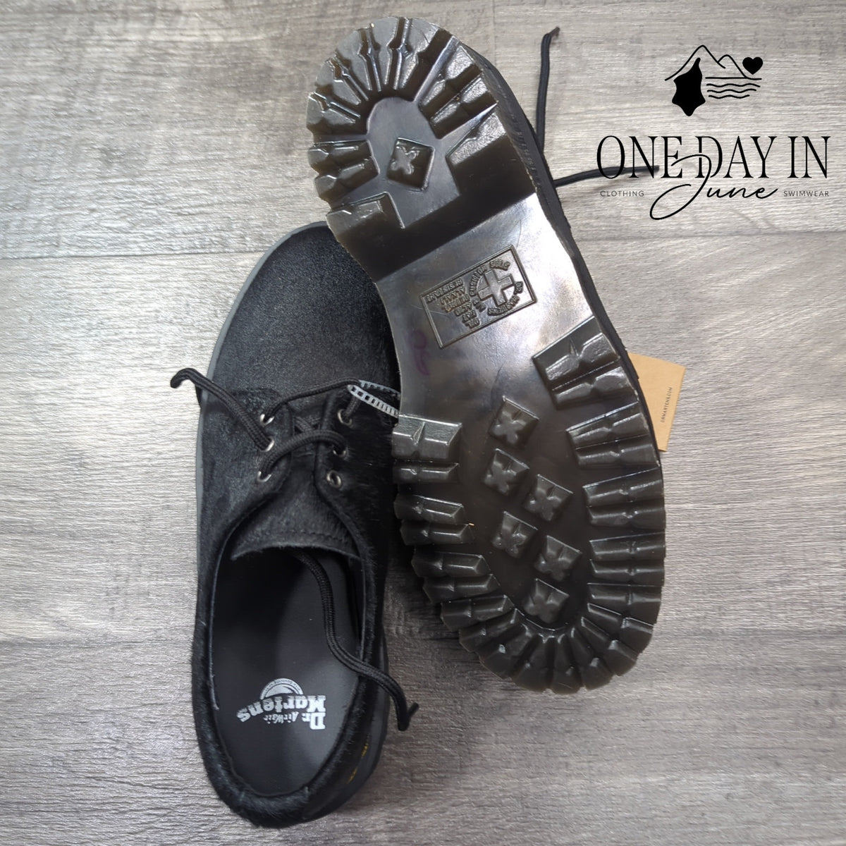 Dr. Martens 1461 Quad Hair-On Platform Derby Shoes Women's Black NWT Size 6