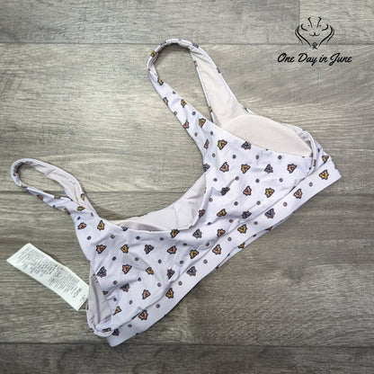 RVCA Foulard Bralette Bikini Top Lavender Floral Scoop Neck NWT Size XL