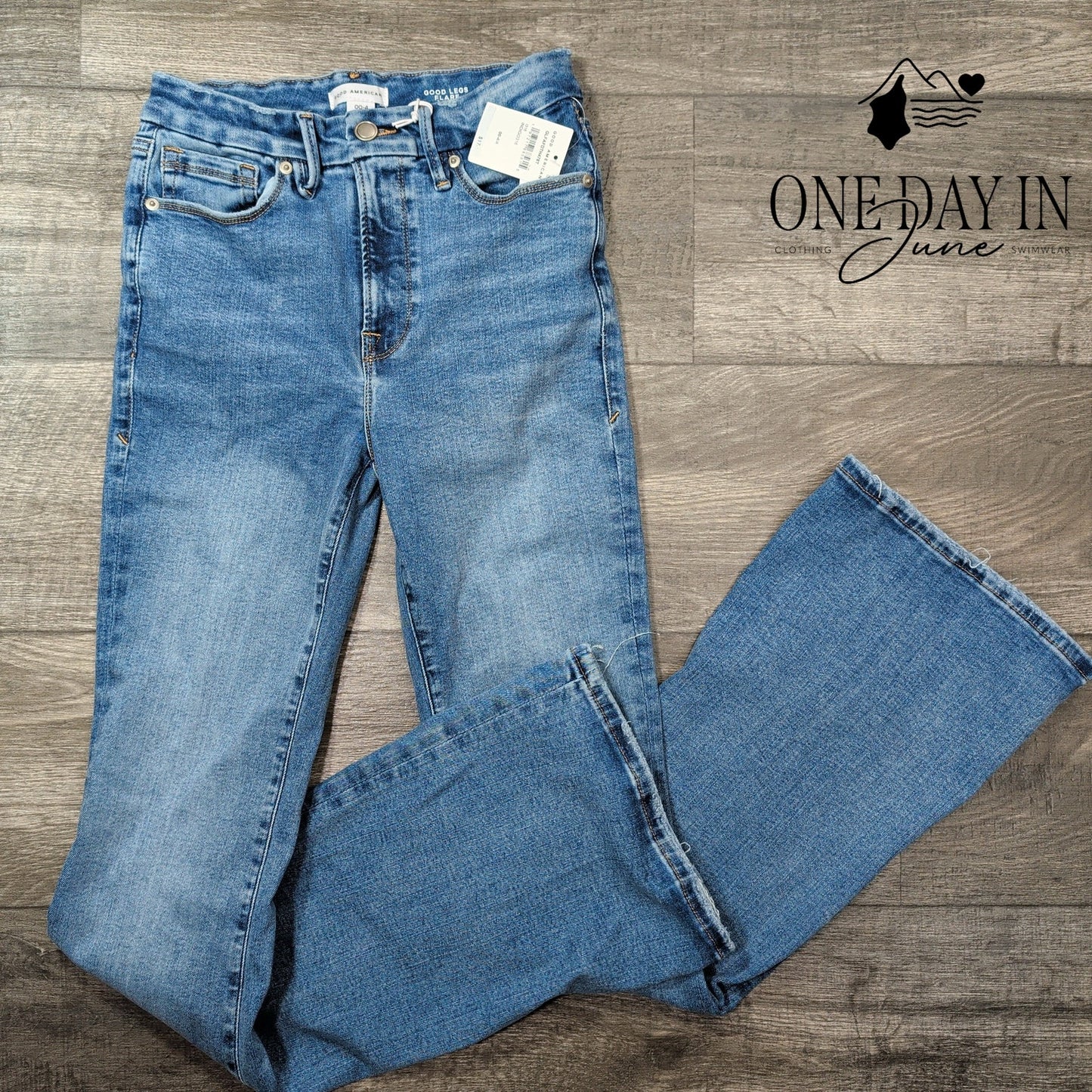Good American Good Legs Flare Skinny Fit Flare Leg Jeans Size 00