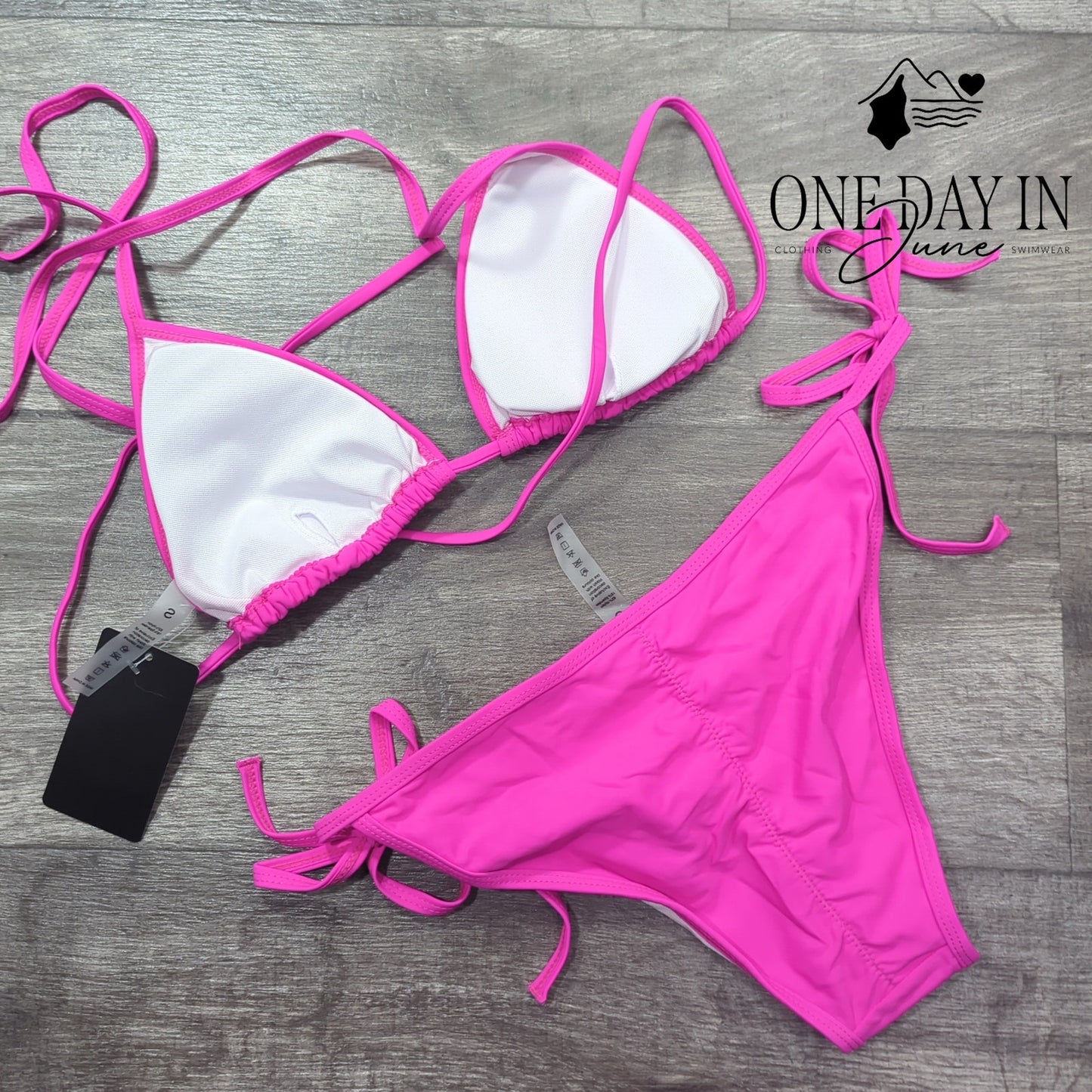 Suvimuga Adjustable Triangle Padded Ruched Bikini Swimsuit Size S