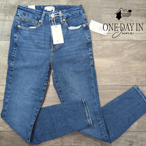 Good American Good Legs Crop Extreme V Skinny Jeans Blue NWT Size 2