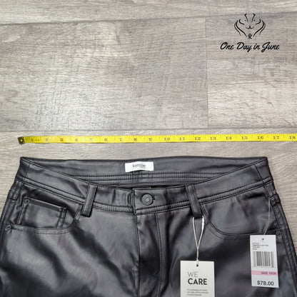 Kensie Jeans Vegan Leather Straight Leg Pants Size 10