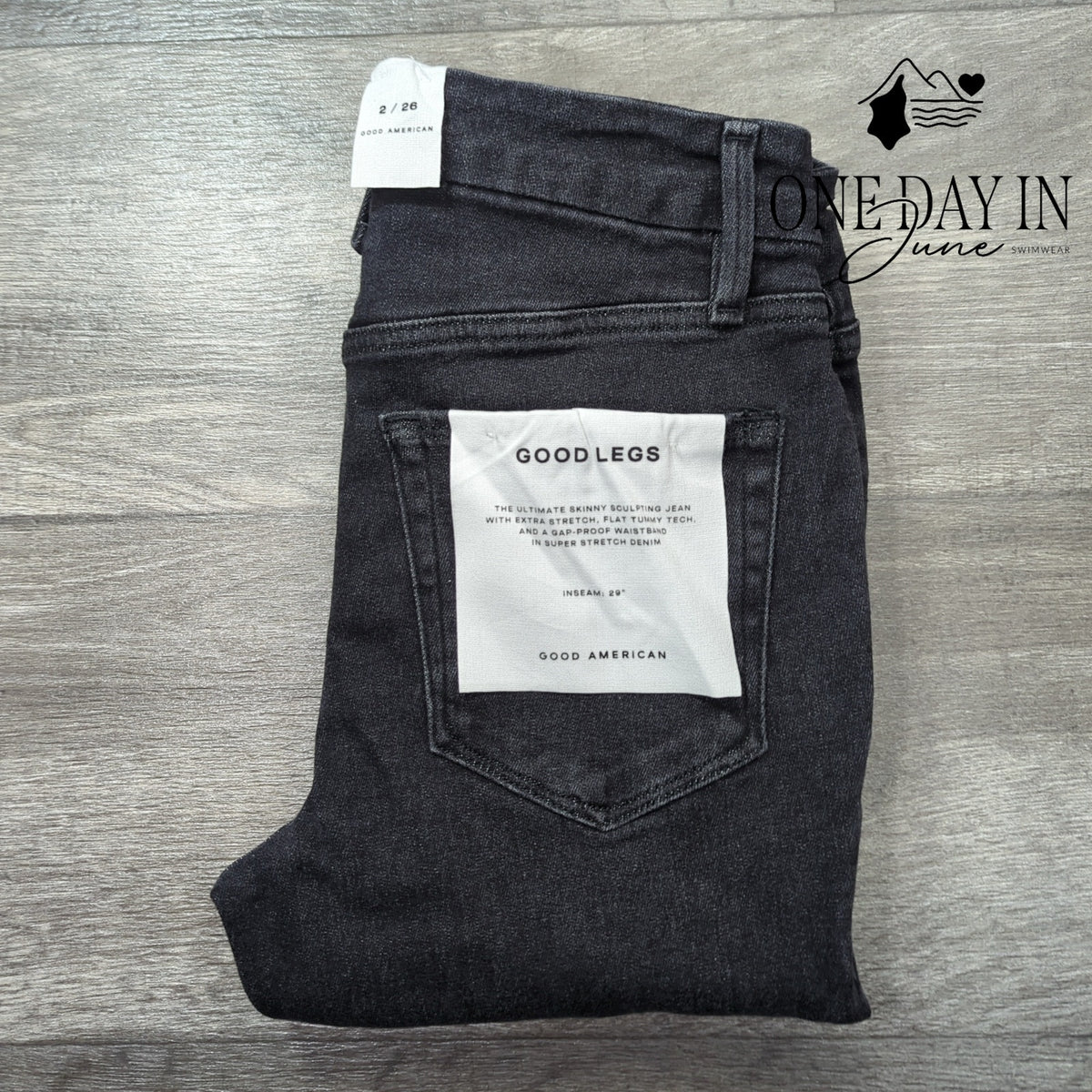Good American Good Legs Sculpting Skinny Jeans Black NWT Size 2