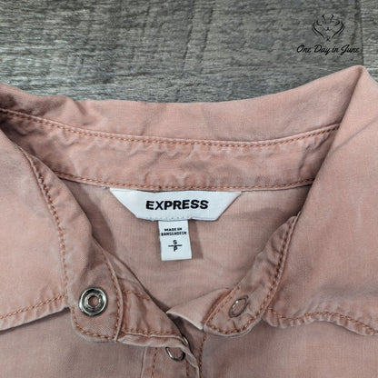 Express Snap Front Long Sleeve Top Size S