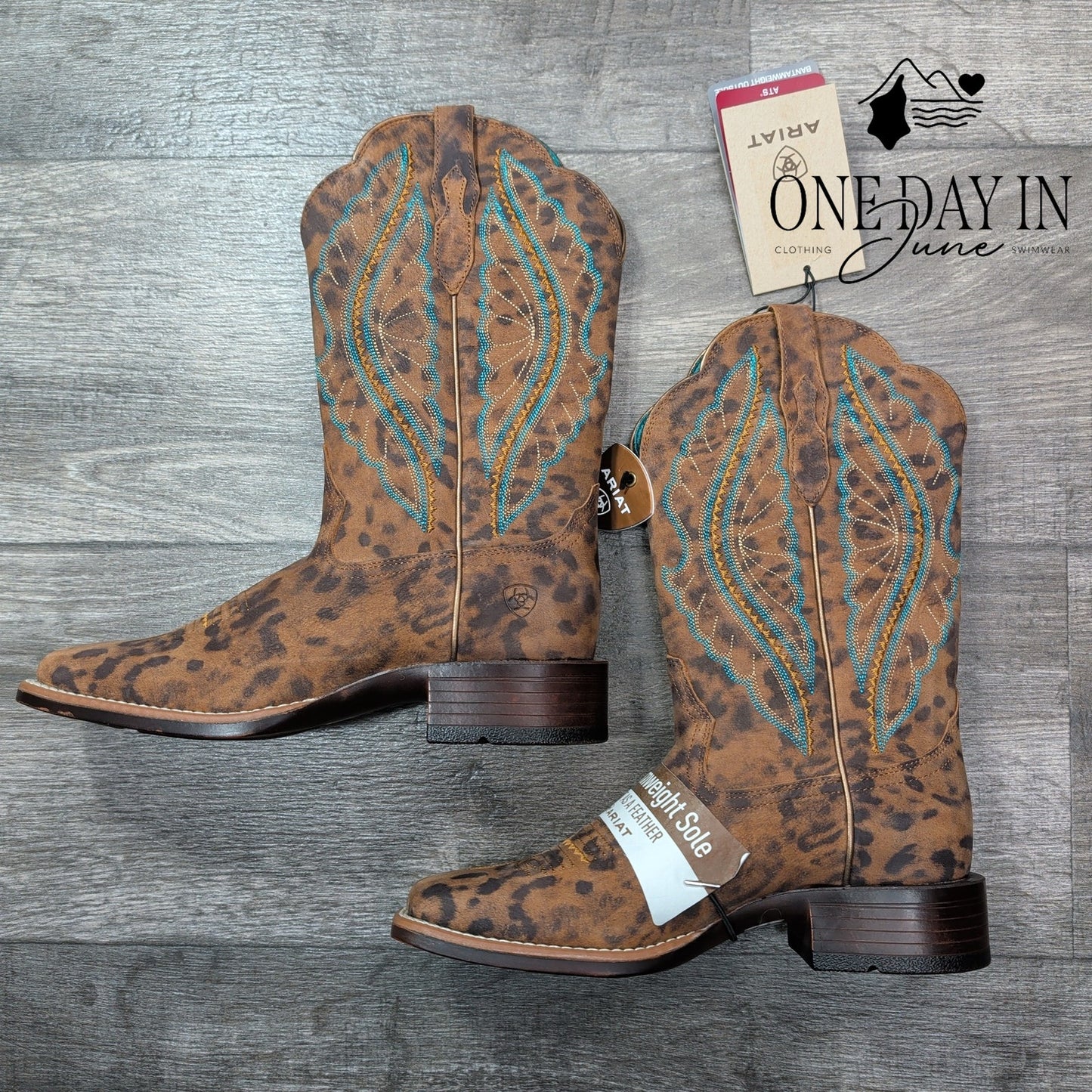 Ariat Primetime Faded Leopard Boots Size 6.5