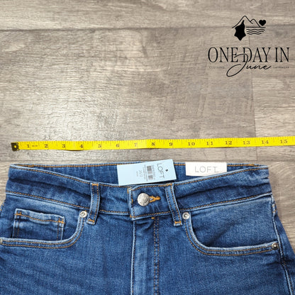 Loft Petite The Kick Crop High Rise Curvy Jeans Size 2P