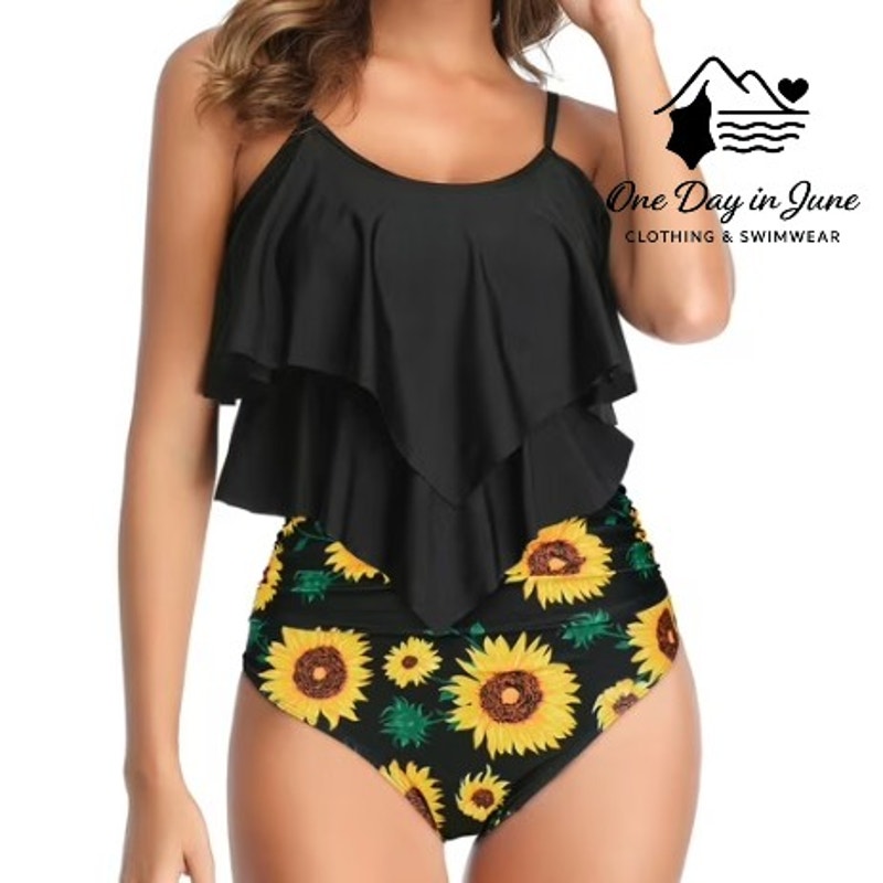 Charmleaks Flounce High Waist Tummy Conrtol Bikini Swimsuit Size XL
