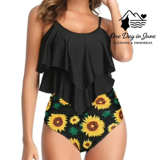 Charmleaks Flounce High Waist Tummy Conrtol Bikini Swimsuit Size XL