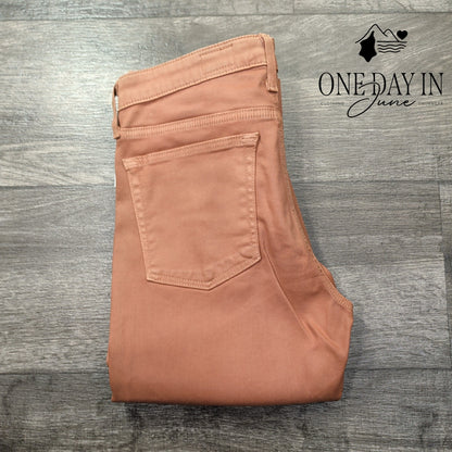 AG Adriano Goldschmied Coated Straight Leg Jeans Brown NWT $215 Size 4 (27)