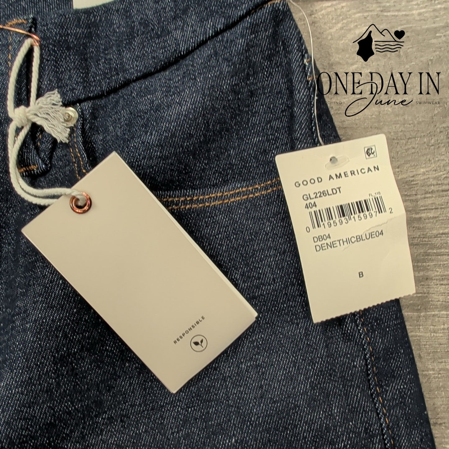 Good American Good Legs Long Skinny Jeans Dark Blue Inseam NWT Size 6