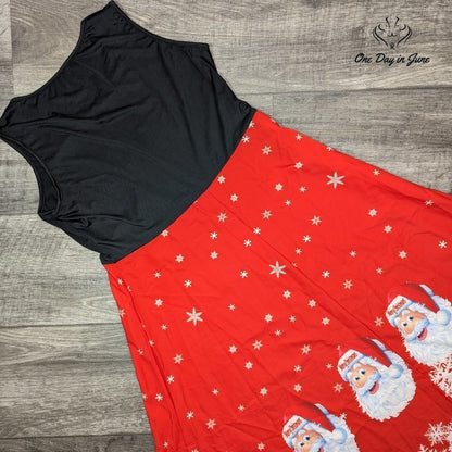 Amzbrly Sleeveless Santa Print Christmas Dress Size XL