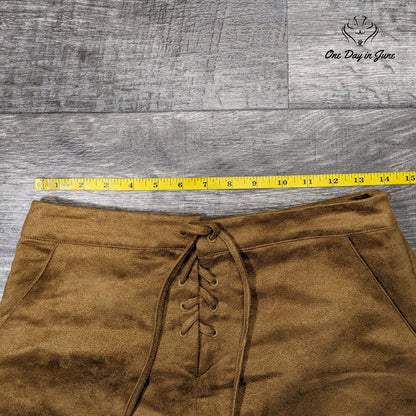 Lauren Conrad Faux Suede Lace Up Skirt Size 4