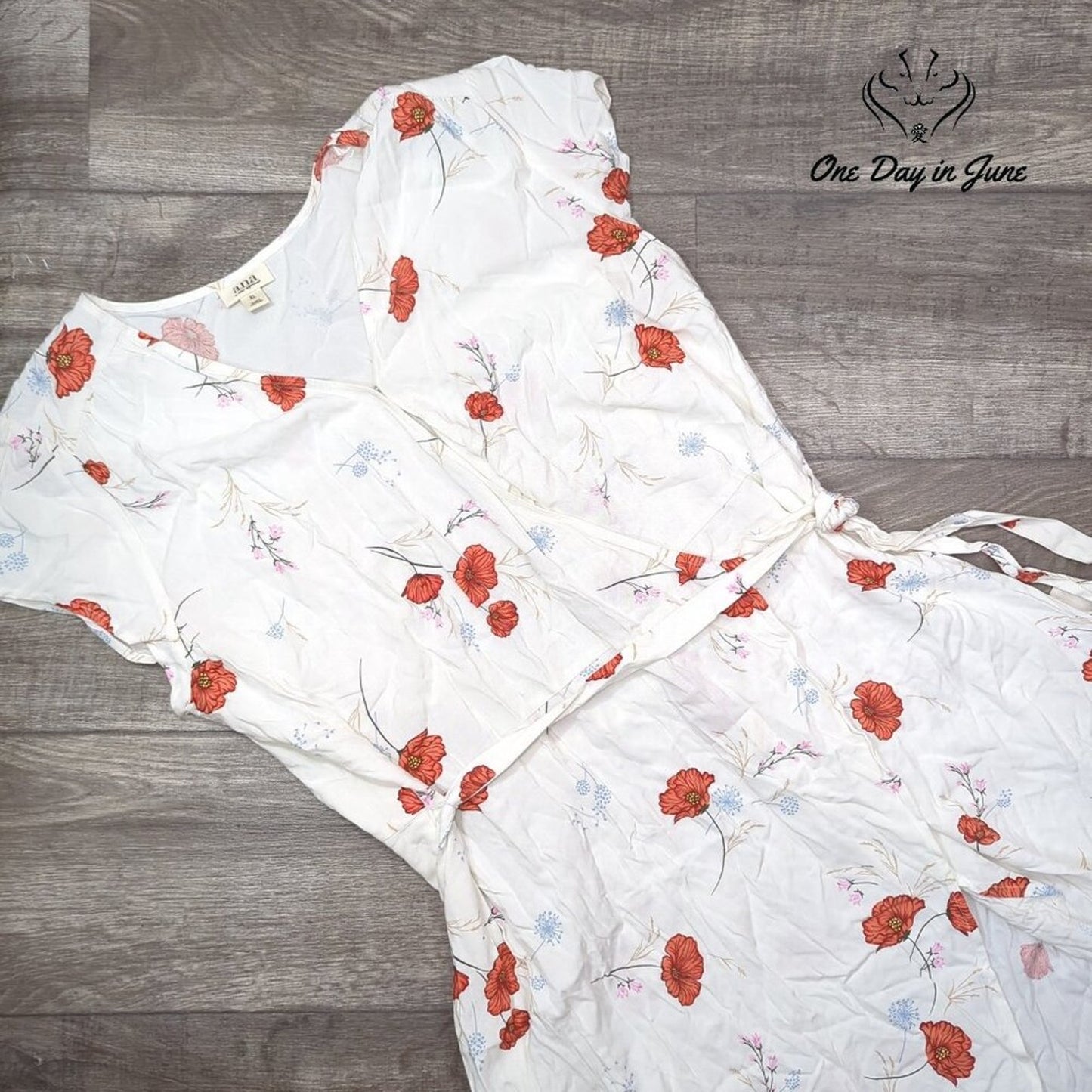 a.n.a Short Sleeve Tie Summer Dress Size XL