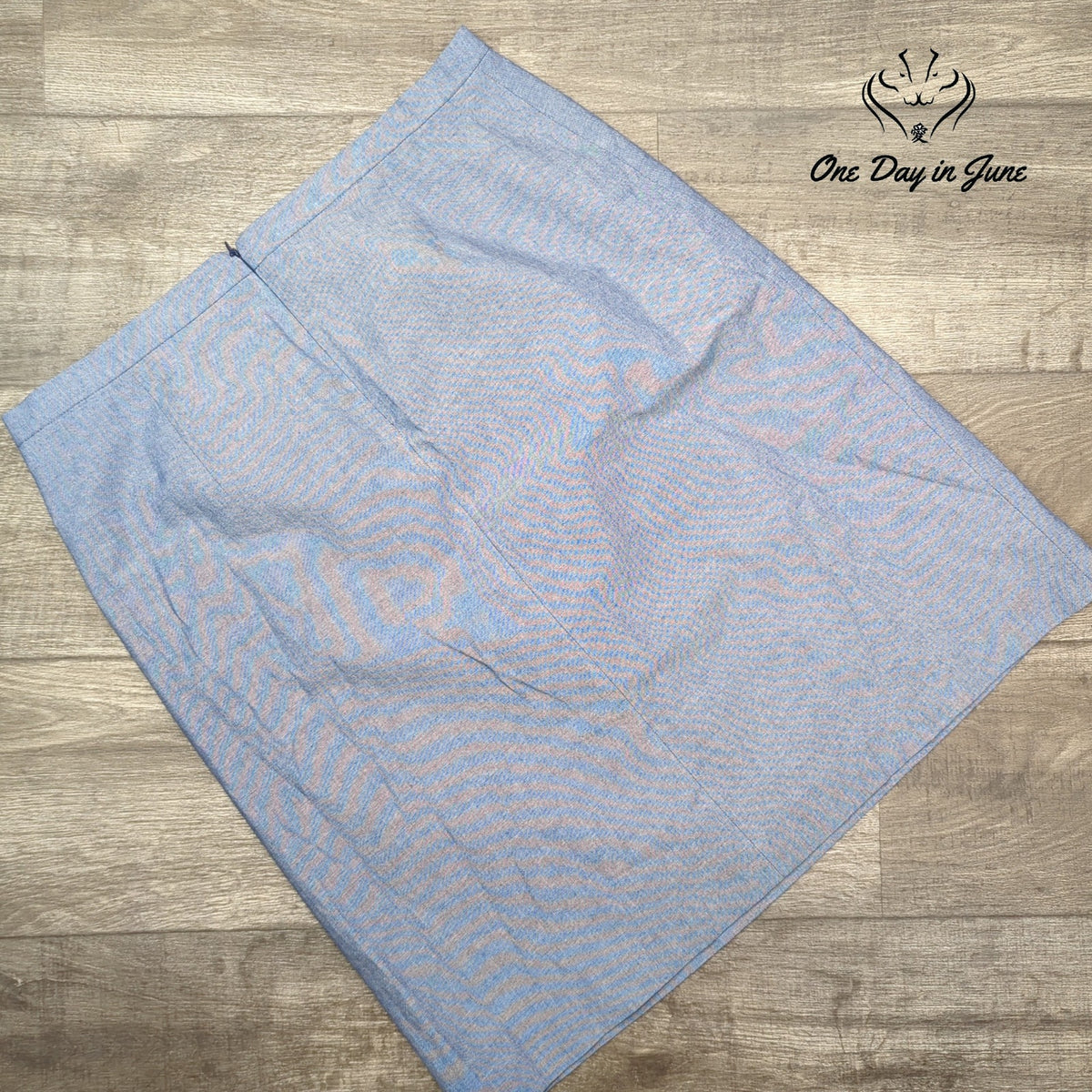 Kasper Chambray Blue Lined Short Skirt NWT MSRP $79 Size 14