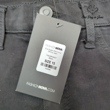 Fashion Nova Juniors Eva Super Soft Curvy Skinny Jeans Size 15