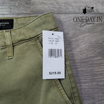 AG Adriano Goldschmied Straight Leg Chino Pants Olive Green NWT Size 4 (27)