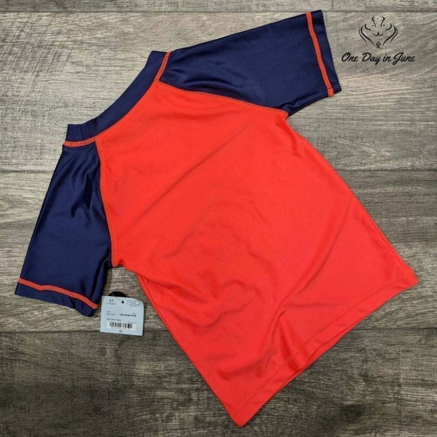 Okie Dokie 50 UPF Short Sleeve Rash Guard Swim Top Size 5T