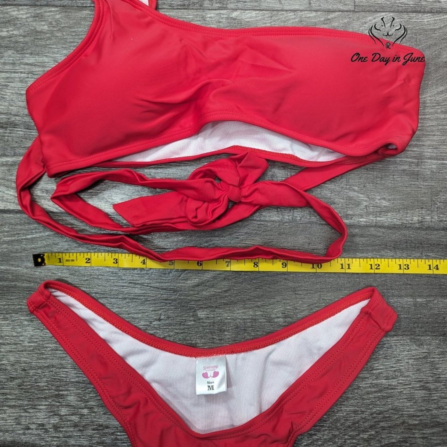 Shekini One Shoulder Bikini Swimsuit Size M