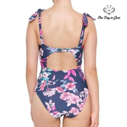 Arizona Jean Co. Blue Floral Juniors One Piece Size L