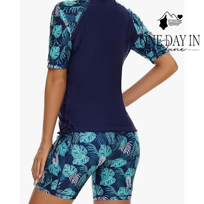 Tournesol Rashguard Boyshort Tankini Swimsuit Size 2XL