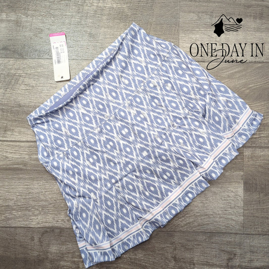 Lucky In Love Fancy Pleated Tennis Skort Blue White Geometric NWT Size S