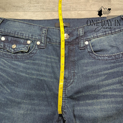 True Religion Geno Flap Big T Relaxed Slim Jeans Men's Blue NWT Size 33X32