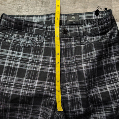 AG Adriano Goldschmied Jodi High Rise Crop Flare Jeans Plaid NWT Size 2 (26)