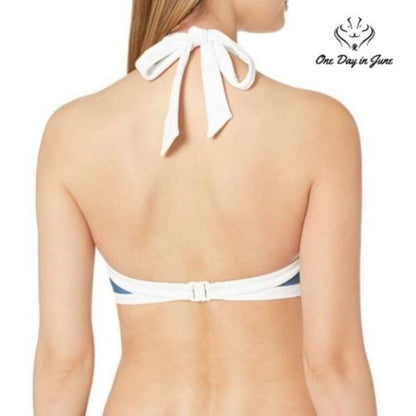 SeaFolly Block Party High Neck Halter Bikini Top Size 4