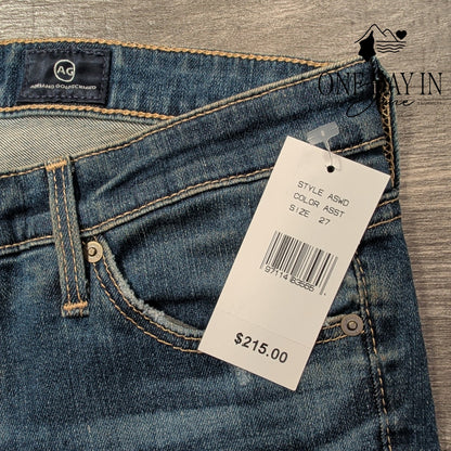 AG Adriano Goldschmied The Legging Ankle Jeans Distressed Blue NWT Size 4 (27)
