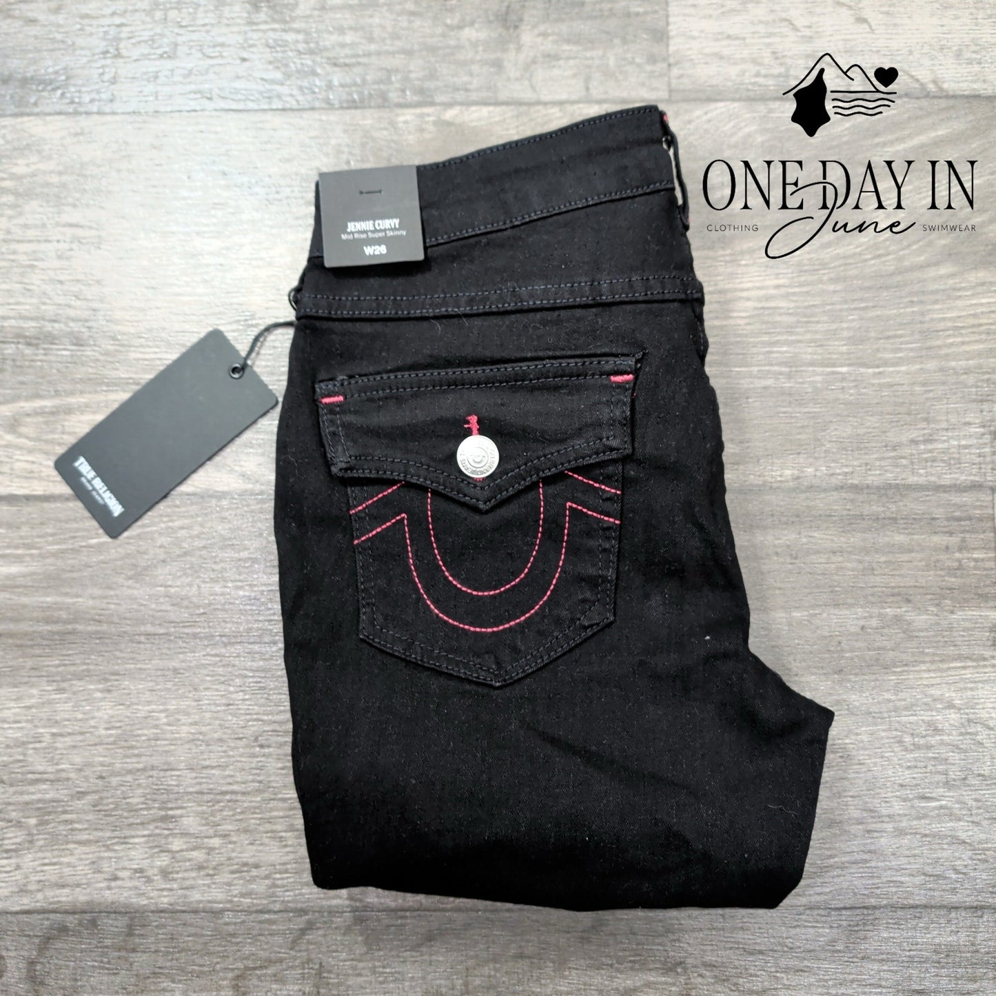 True Religion Jennie Curvy Mid Rise Super Skinny Jeans Size 2 (26)