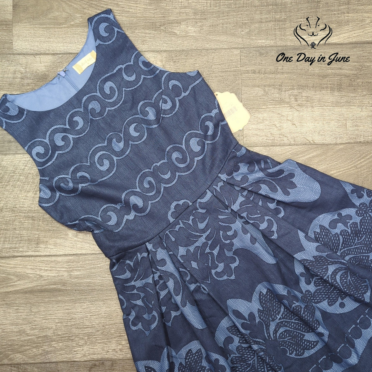 Altar'd State Fit & Flare Sleeveless Dress Navy Blue Floral NWT Size M