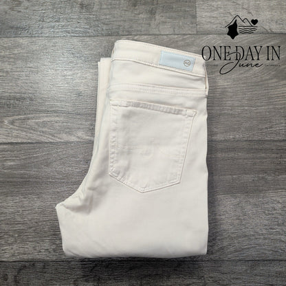 AG Adriano Goldschmied The Prima Cigarette Leg Jeans Cream Skinny NWT Size 4