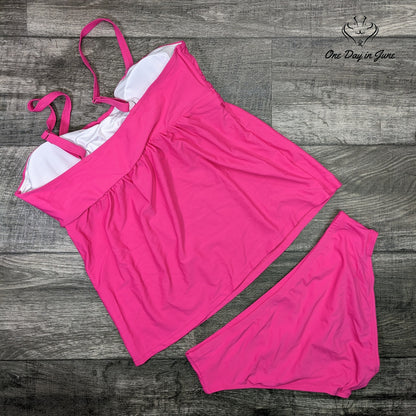 Septangle Twist Front Tankini Swimsuit Size XXL