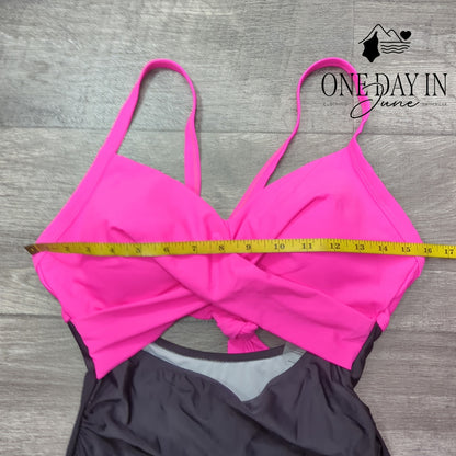 Eomenie Cross Front Cut Out One Piece Swimsuit Size M
