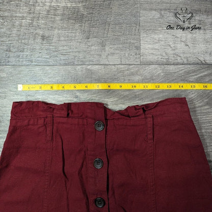 Banana Republic Linen Button Front Mini Skirt Size 6